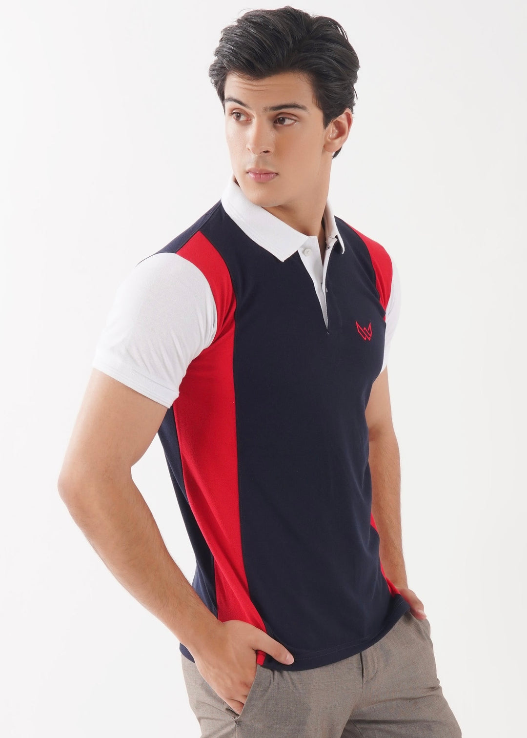 Vibrant Navy/Red Luxe Polo