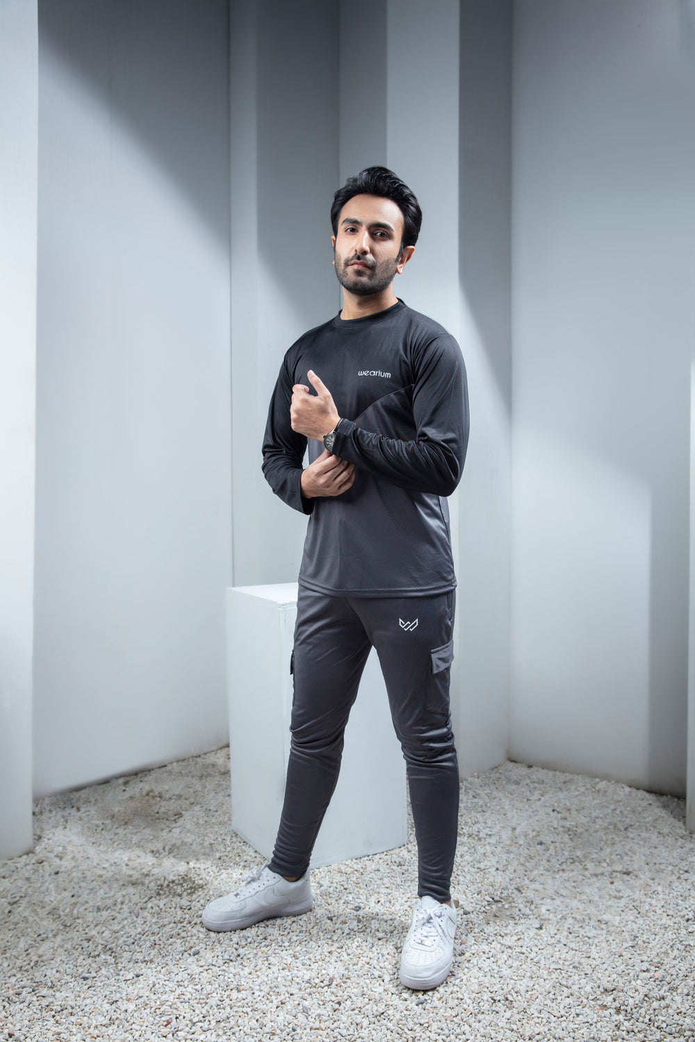 Black and Grey Tracksuit - Summer Tracksuits - Wearium