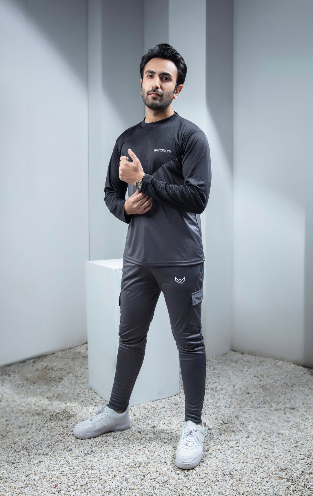 Black and Grey Tracksuit - Summer Tracksuits - Wearium