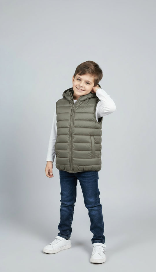 Warmie Olive - Premium Sleeveless Puffer