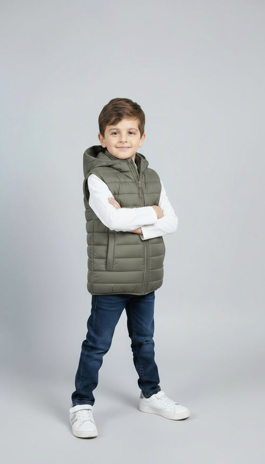 Warmie Olive - Premium Sleeveless Puffer