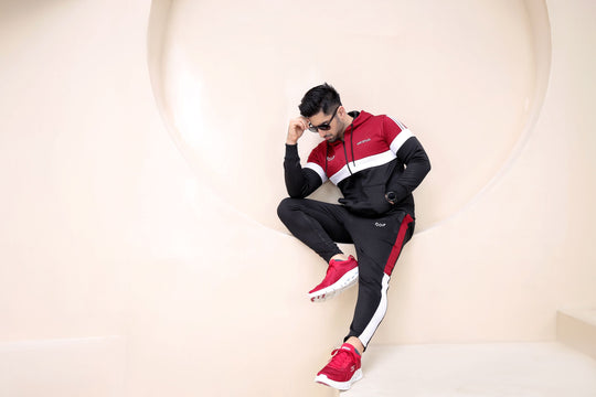 Black and Red Tracksuit - Winter Tracksuit - Wearium