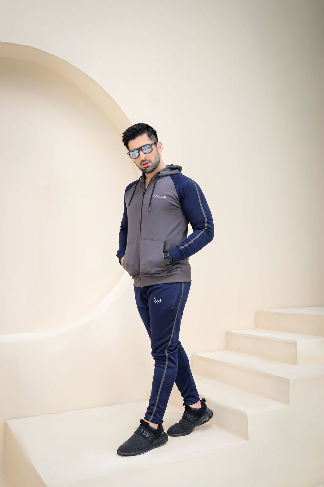 Zipper Hoodie Winter Tracksuit for Men Online- Wearium