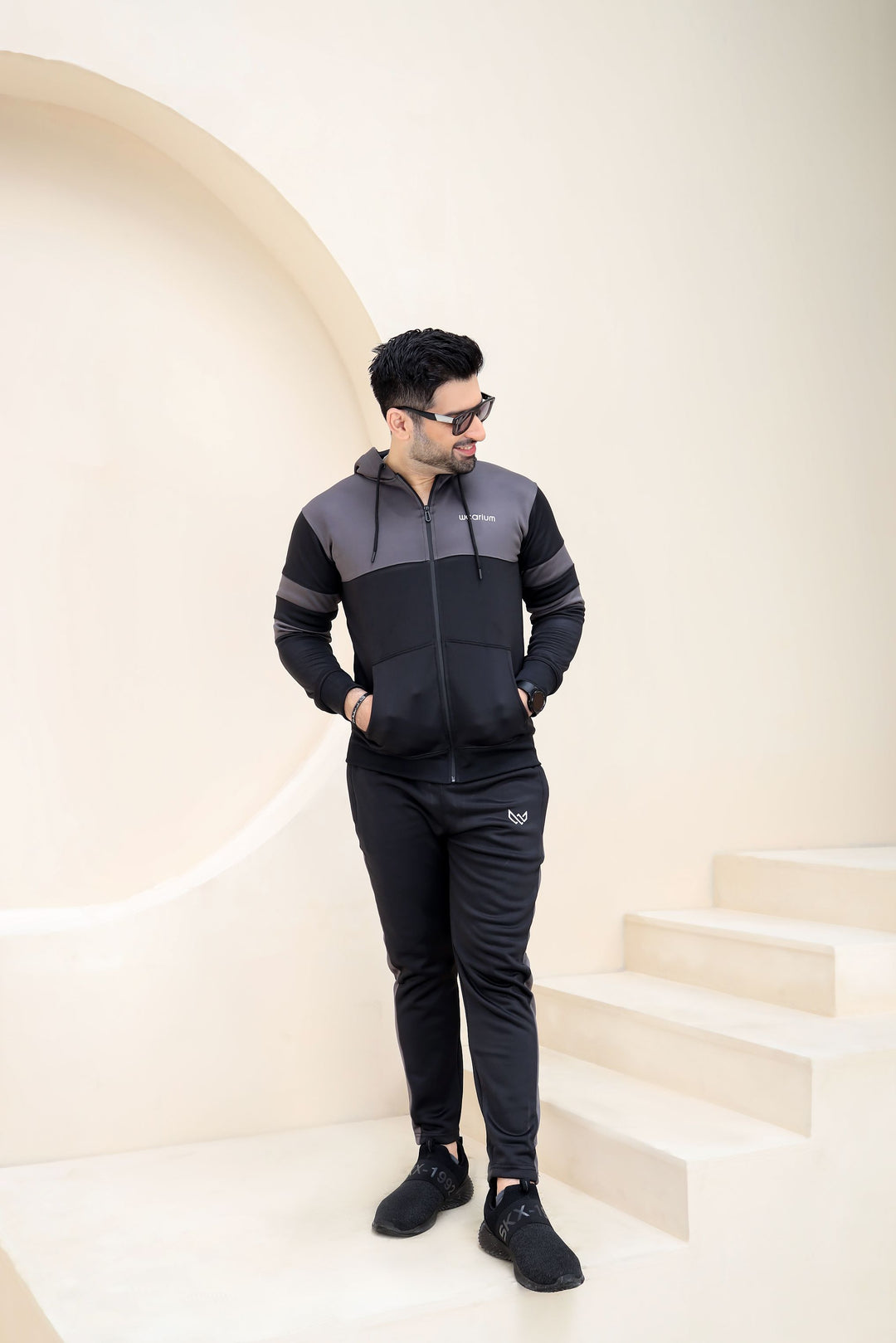 Charcoal Winter Tracksuit for Men - Wearium