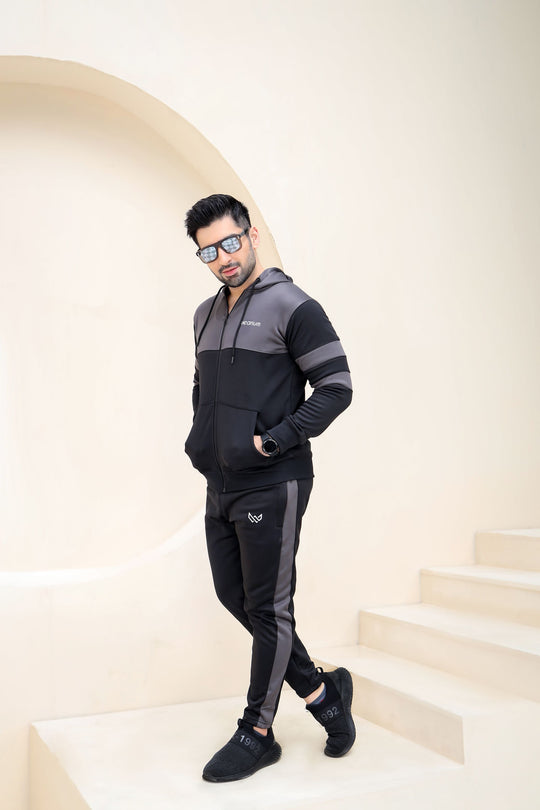 Charcoal Winter Tracksuit for Men - Wearium