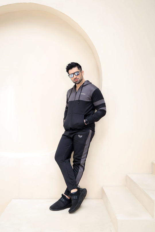 Charcoal Winter Tracksuit for Men - Wearium