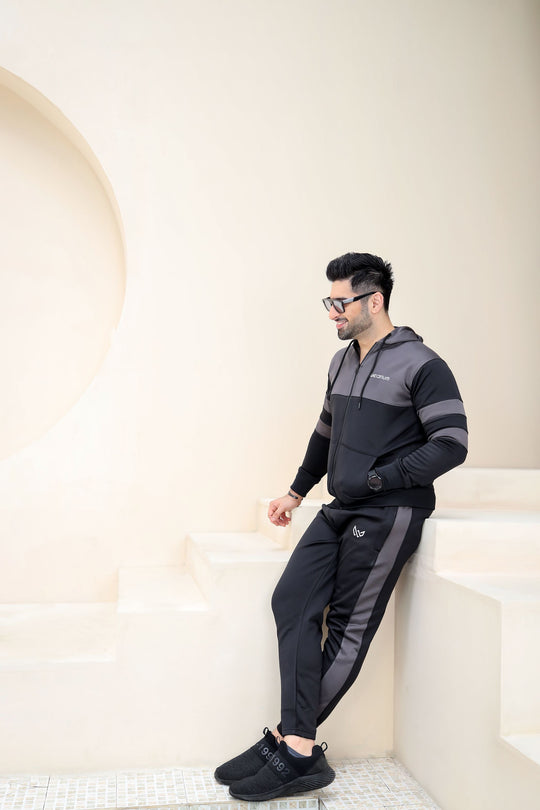 Charcoal Winter Tracksuit for Men - Wearium