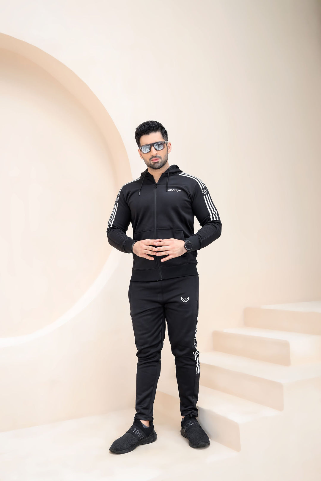 Black Tracksuit for Men - Winter Tracksuit - Wearium