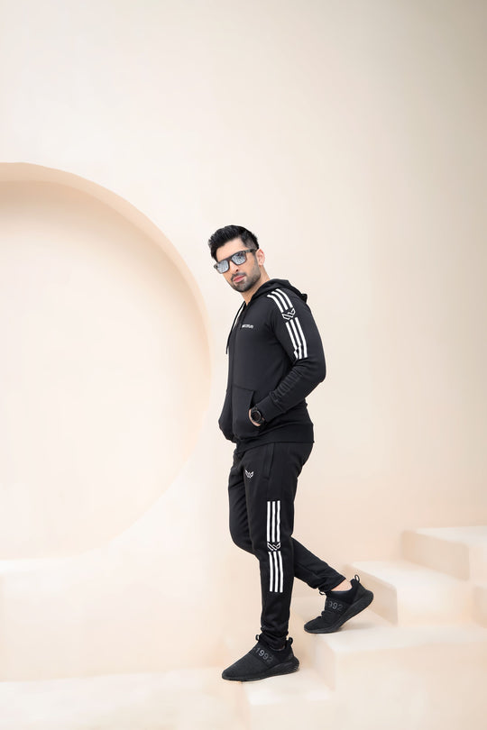 Black Tracksuit for Men - Winter Tracksuit - Wearium