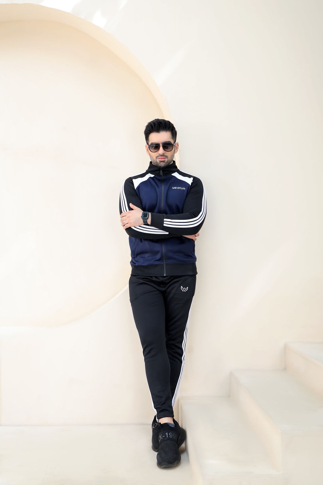 Black and Blue Tracksuit - Winter Tracksuit - Wearium