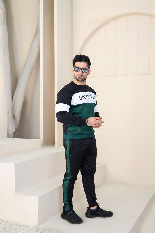 Green Tracksuit for Men - Summer Tracksuit - Wearium