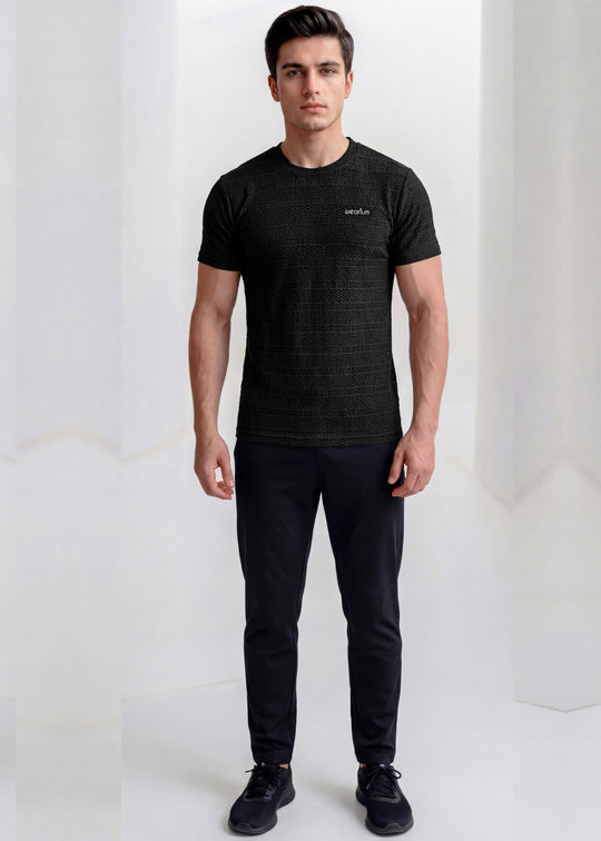 Imported Popcorn Knit - Black Tracksuit