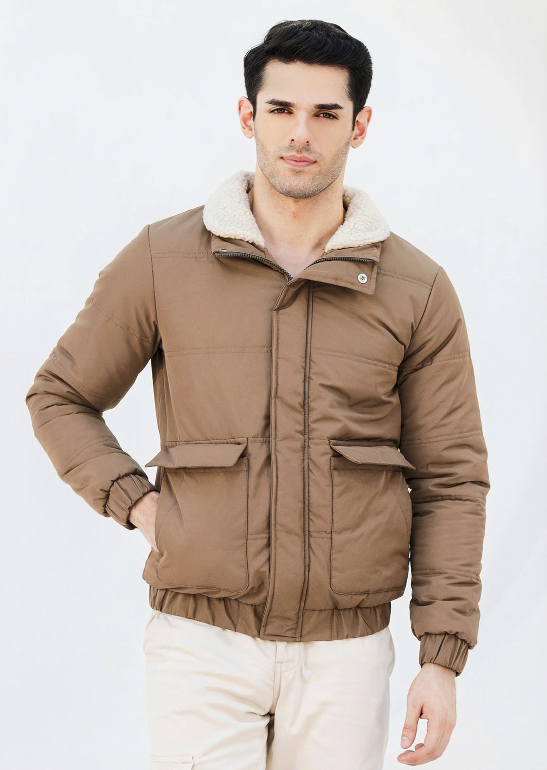 Camel Sherpa Sheild Jacket - Twin Needle