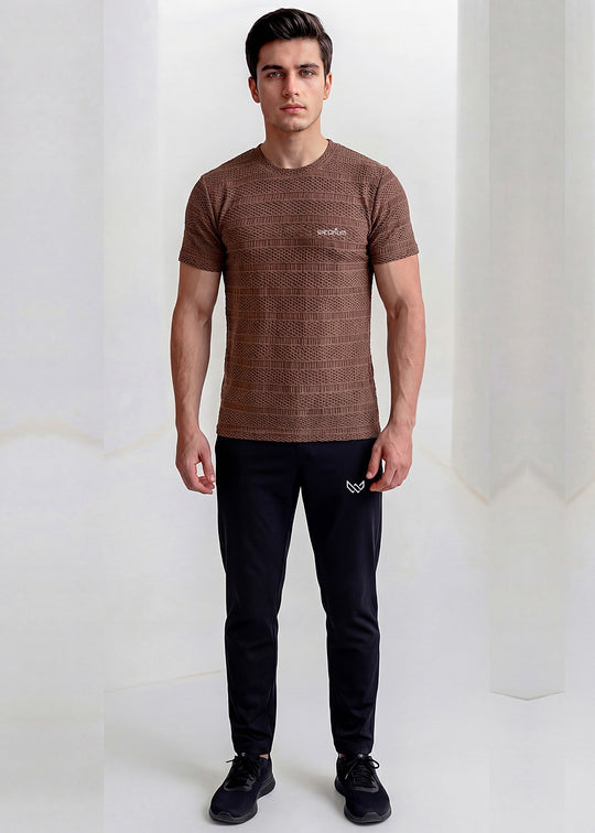 Imported Popcorn Knit - Brown Tracksuit
