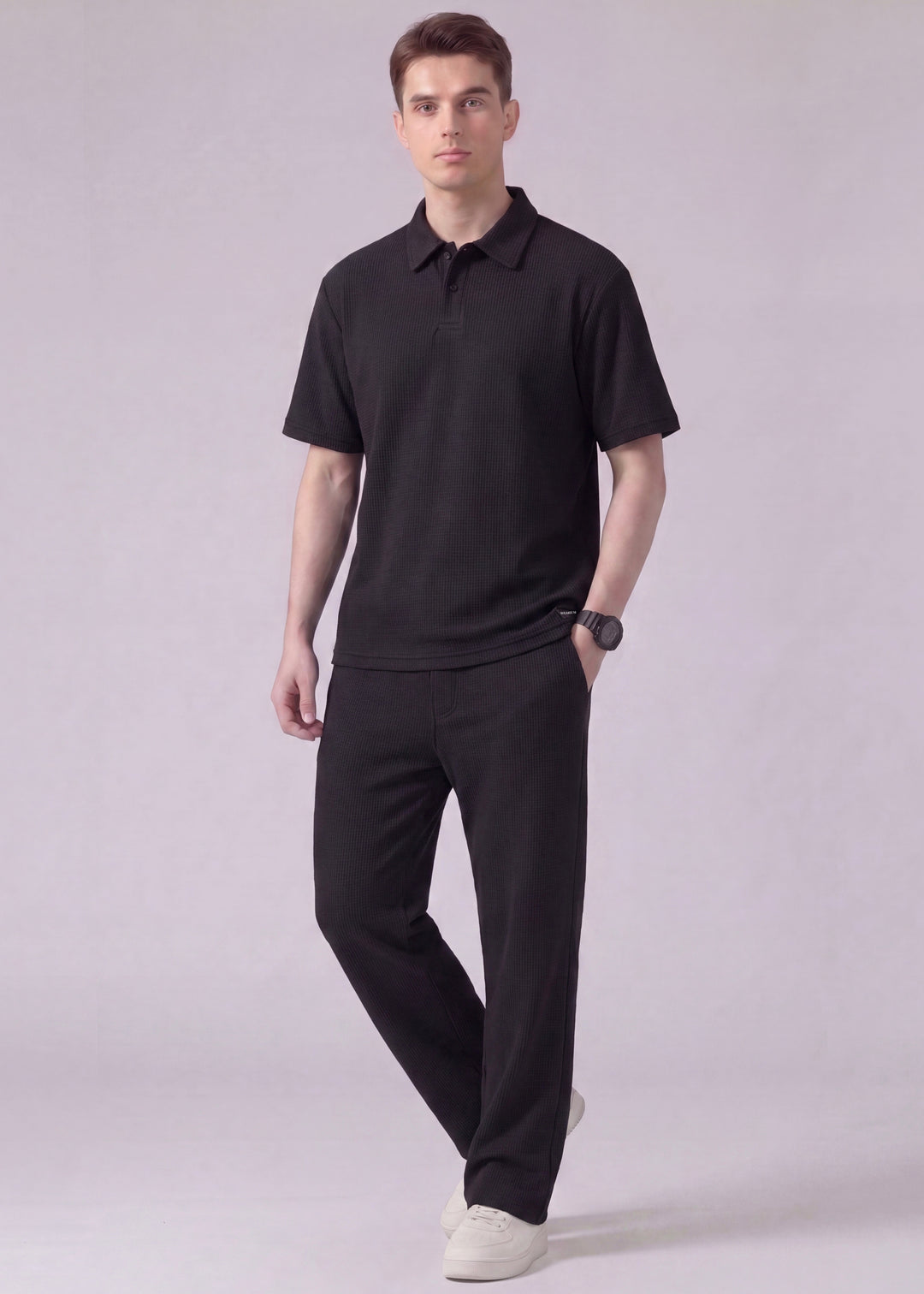 Black WK - Premium Waffle Knit Twinset