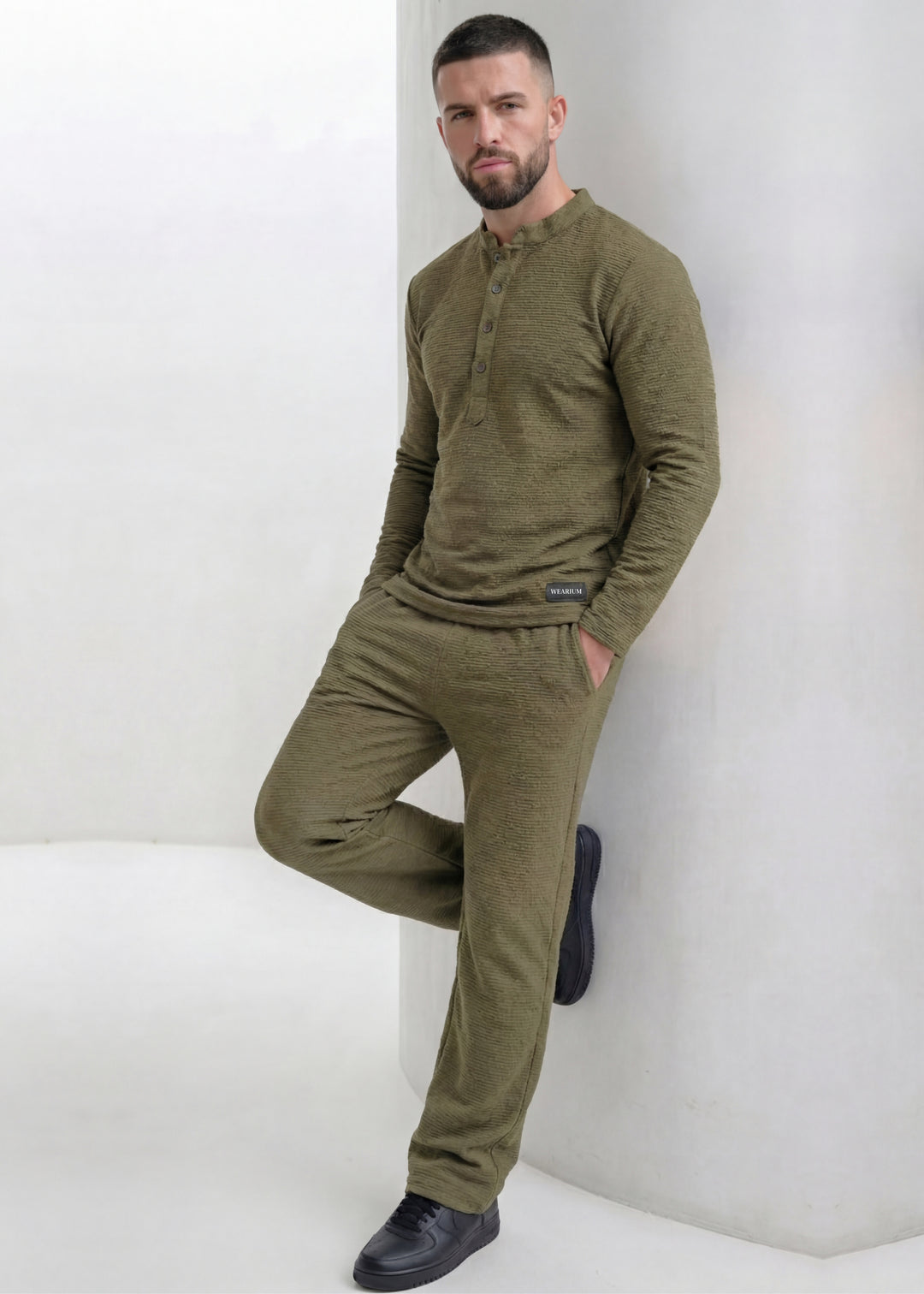 Khaki Henley Duo by Wearium