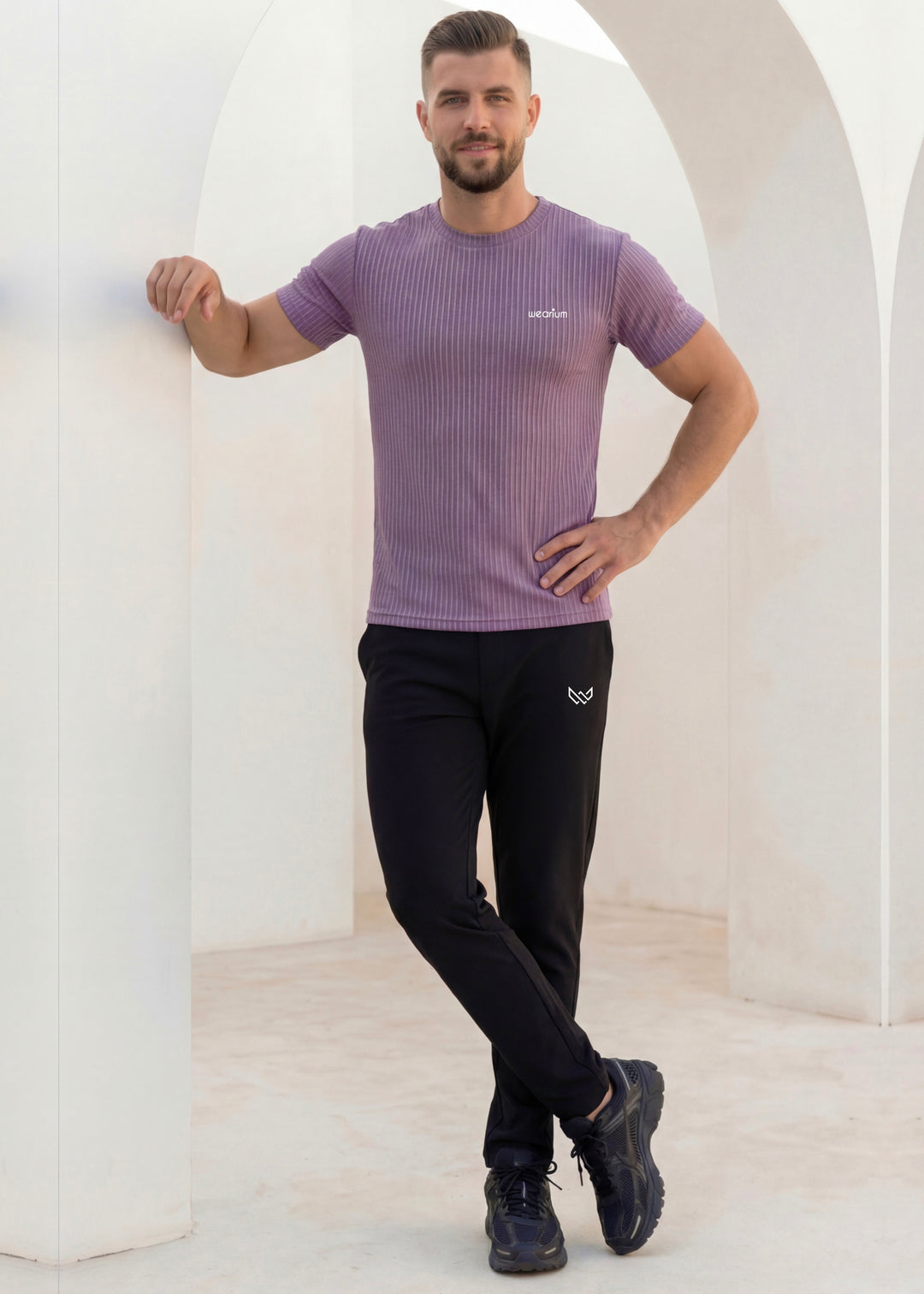 Flex Knitted Rib Tee - Lt Purple