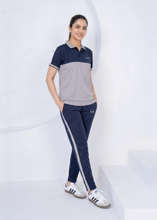 Women's/Silver Navy Ensemble - Dri-Fit Polo Twinset