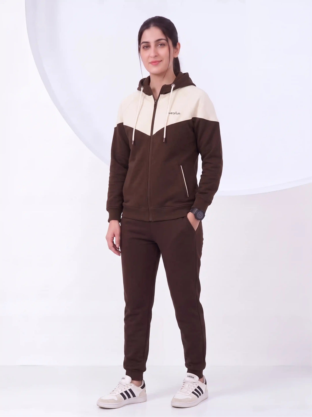 W - Luxe Panel Premium Cotton – Coffee Brown & Off White
