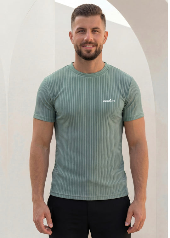 Flex Knitted Rib Tee - Sage Green