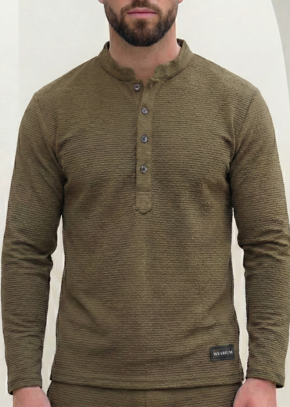 Khaki Henley Duo by Wearium