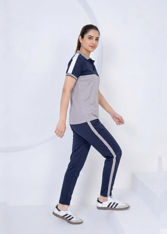 Women's/Silver Navy Ensemble - Dri-Fit Polo Twinset