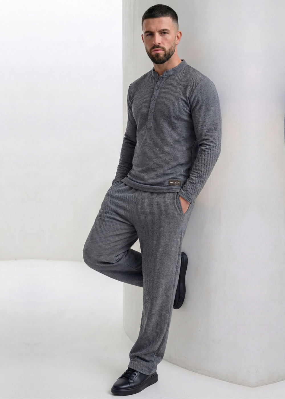 Grey Henley Duo by Wearium