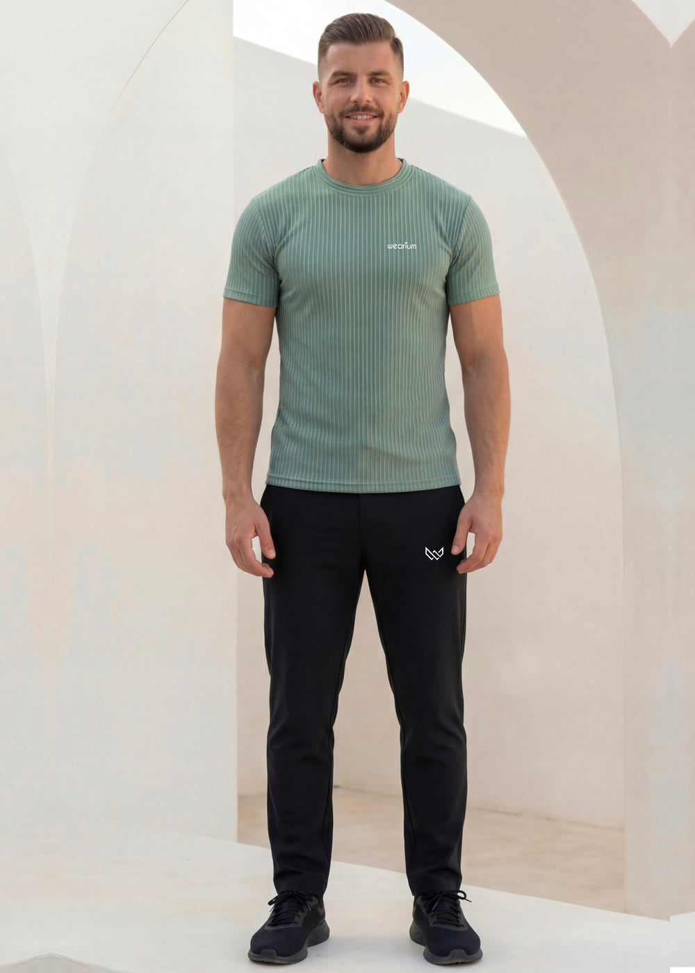Flex Knitted Rib Tee - Sage Green