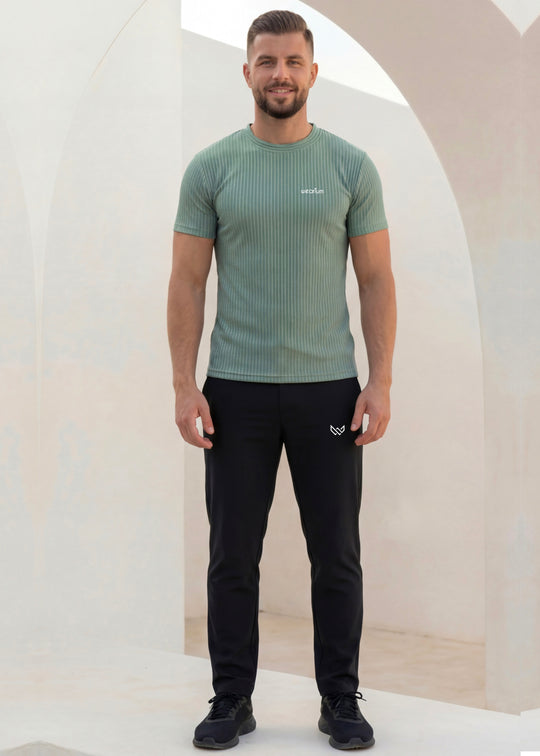 Flex Knitted Rib Tee - Sage Green