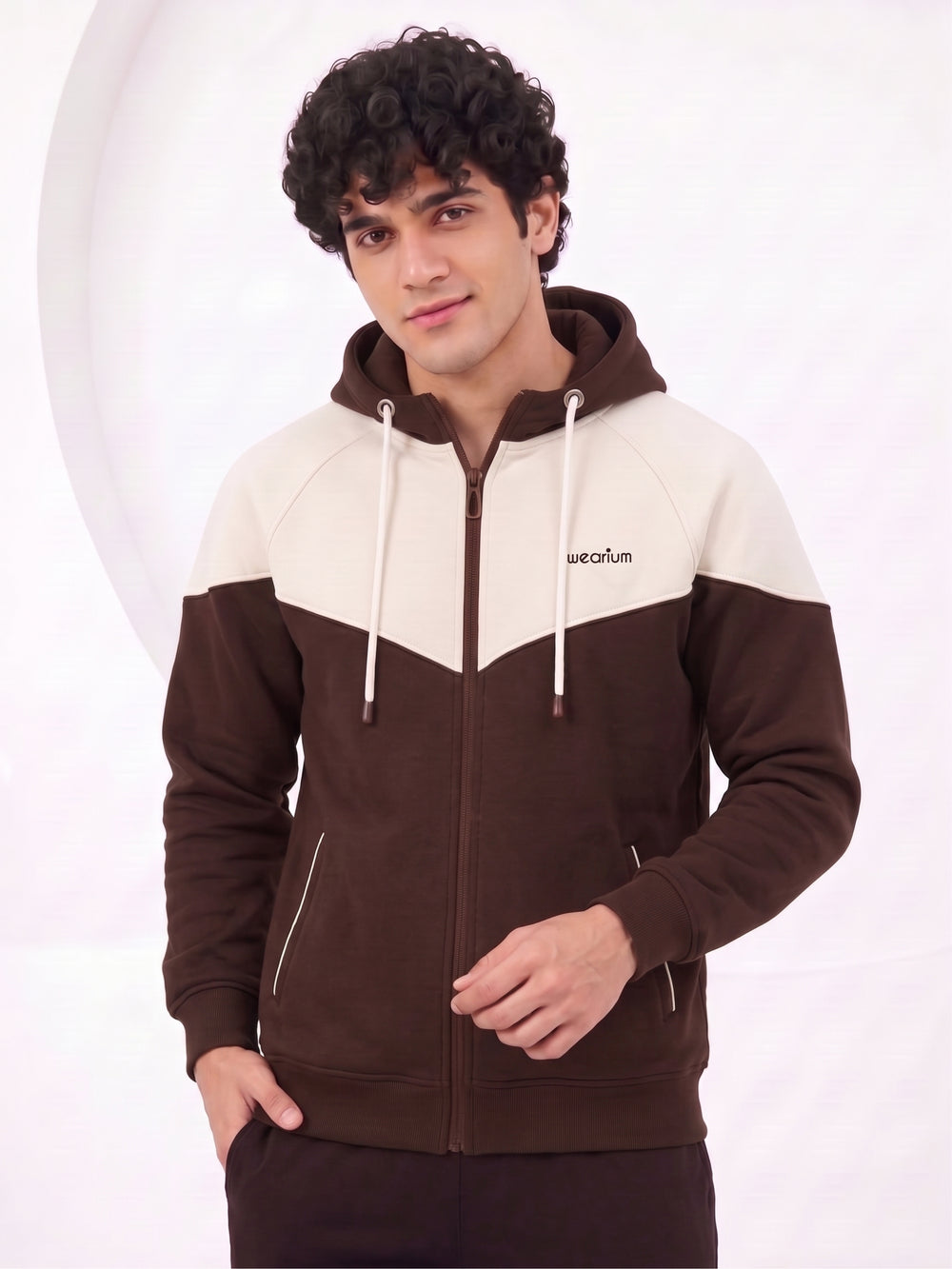 Luxe Panel Premium Cotton – Coffee Brown & Off White