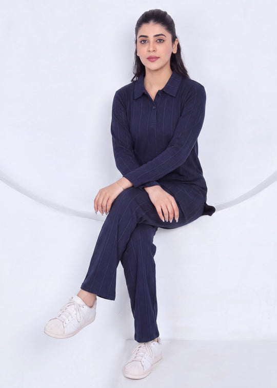 Navy Flow - Premium Cotton Twinset