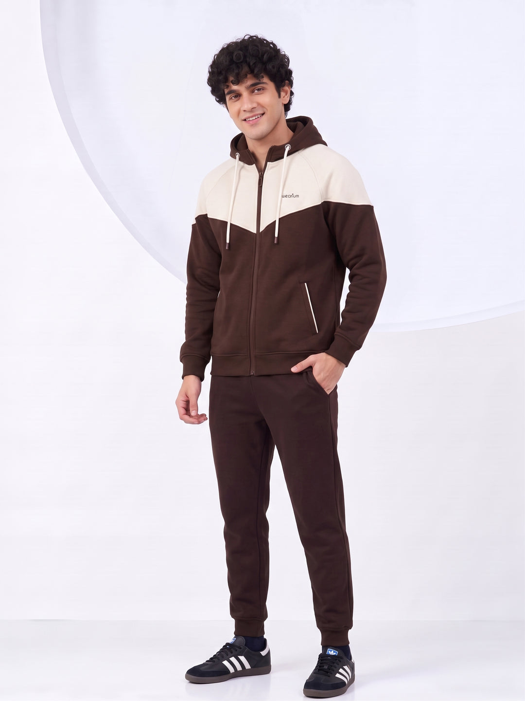 Luxe Panel Premium Cotton – Coffee Brown & Off White