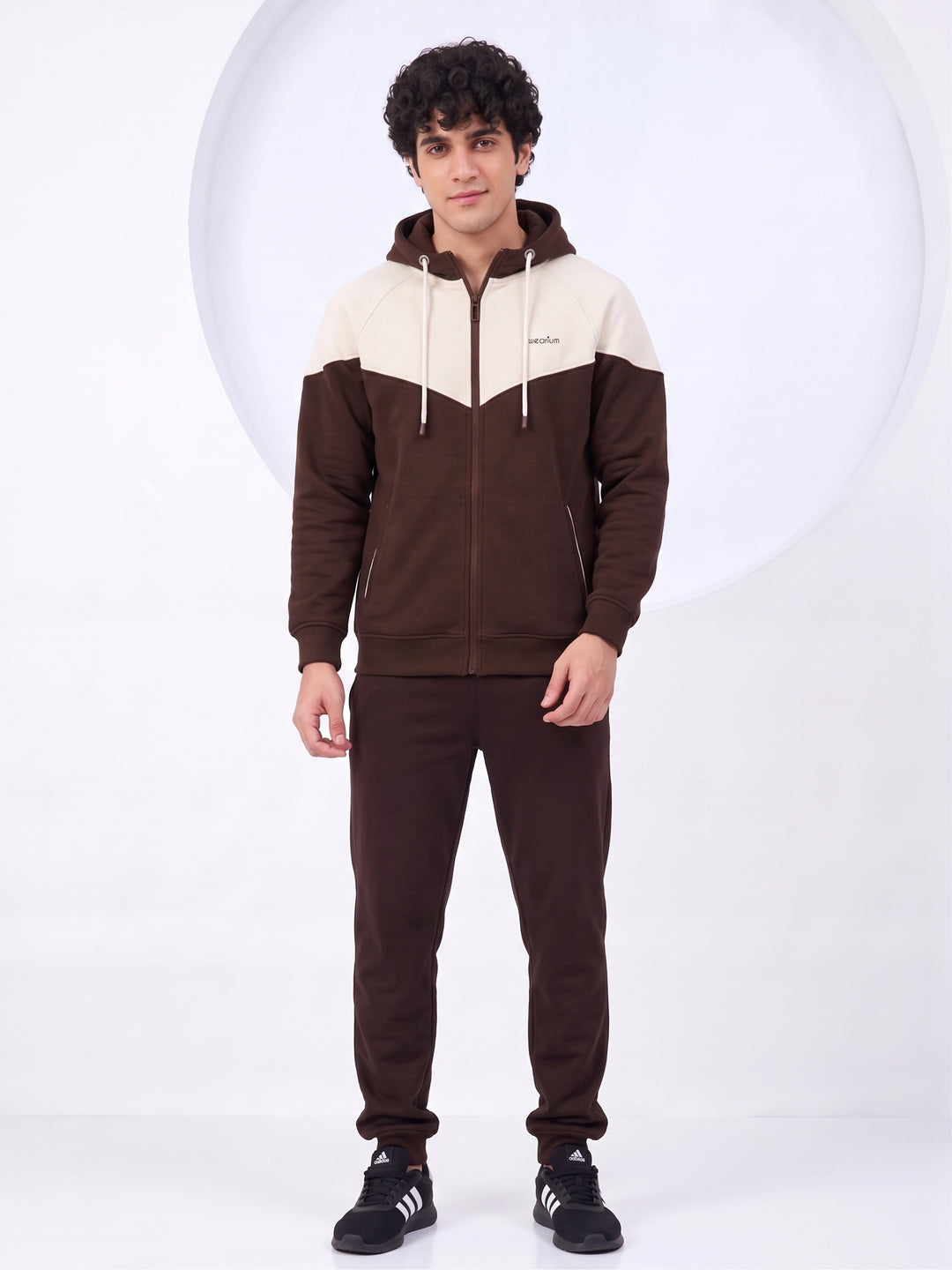 Luxe Panel Premium Cotton – Coffee Brown & Off White