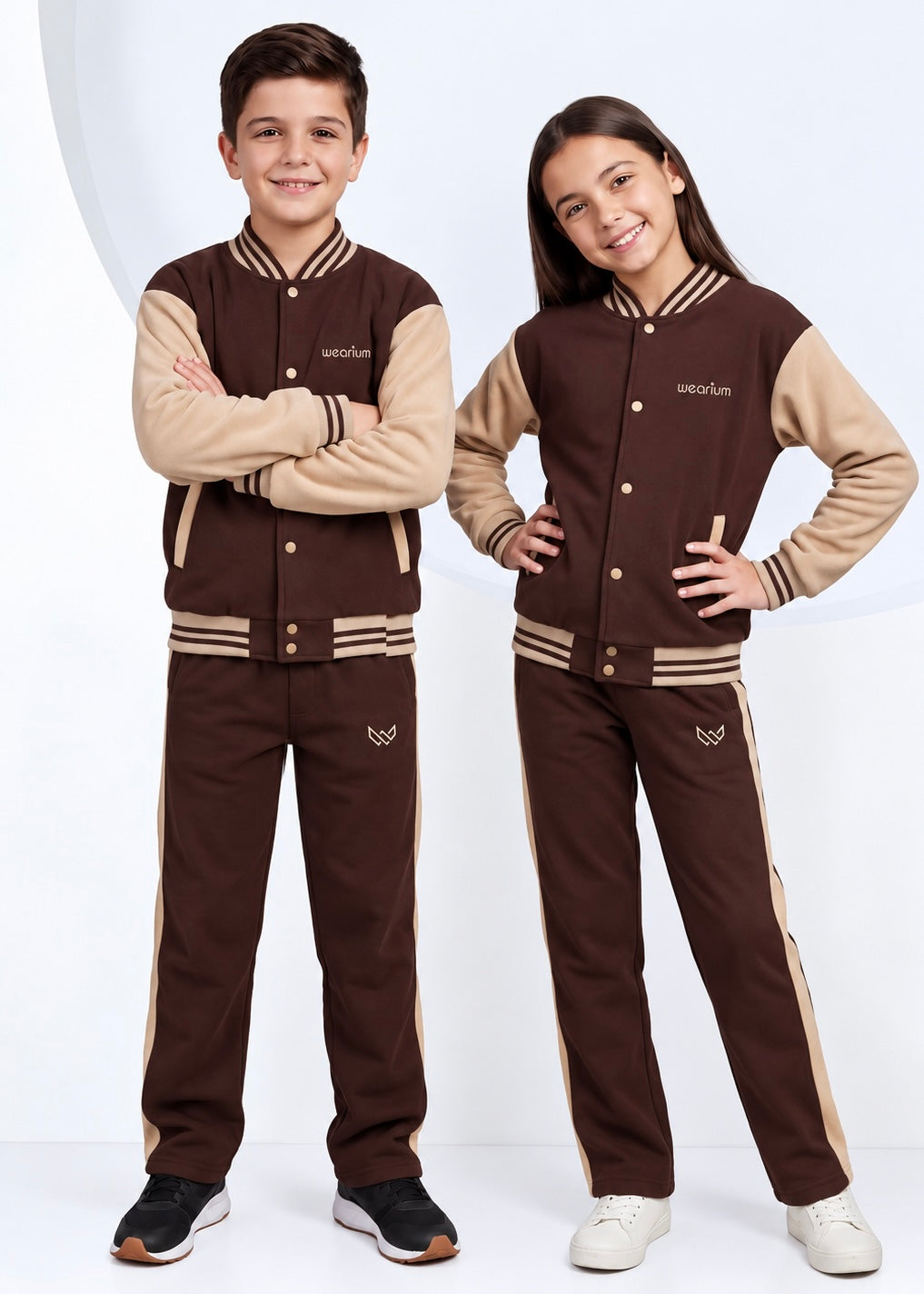 Heritage Brown Varsity - Kids Winter Tracksuit