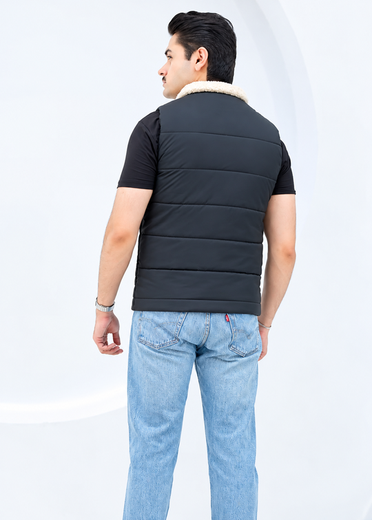 Shearling Collar Classic - Black Vest