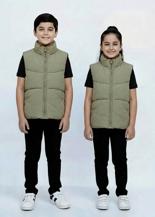 Sage Green Puffer Jacket - Kids