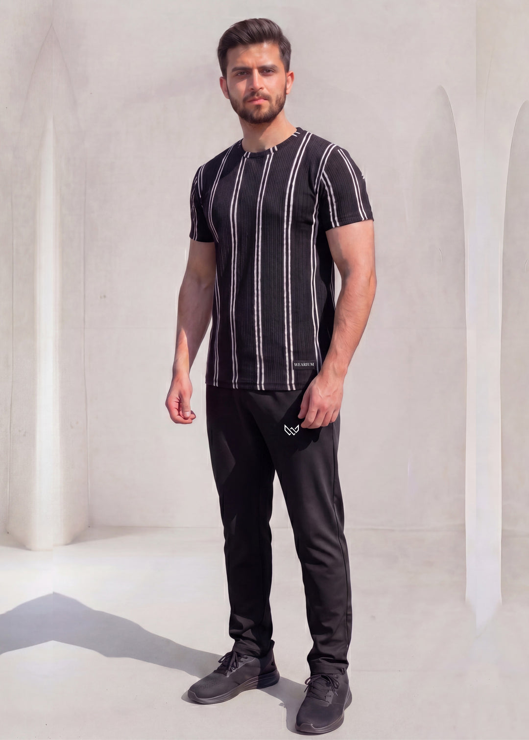 Retro Stripe Set - Black Twinset