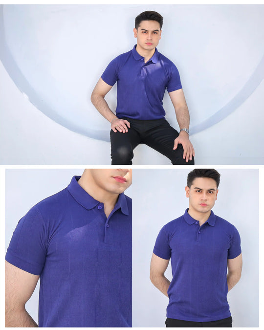 Indigo Knitted Polo