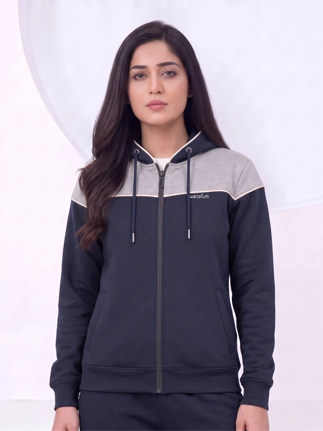 W - Monarch Zipper Premium Cotton – Blue & Silver
