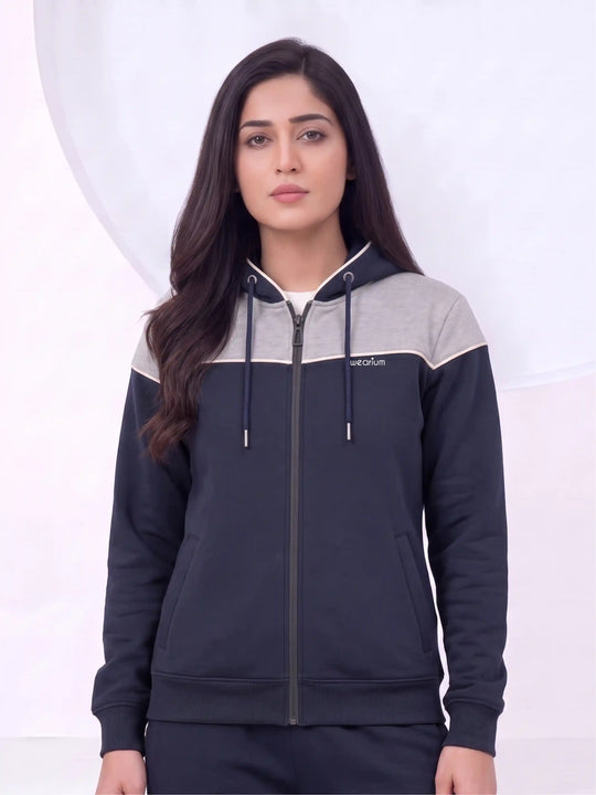 W - Monarch Zipper Premium Cotton – Blue & Silver