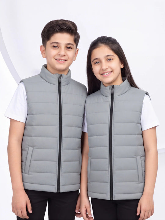 Premium Grey Puffer Jacket - Kids
