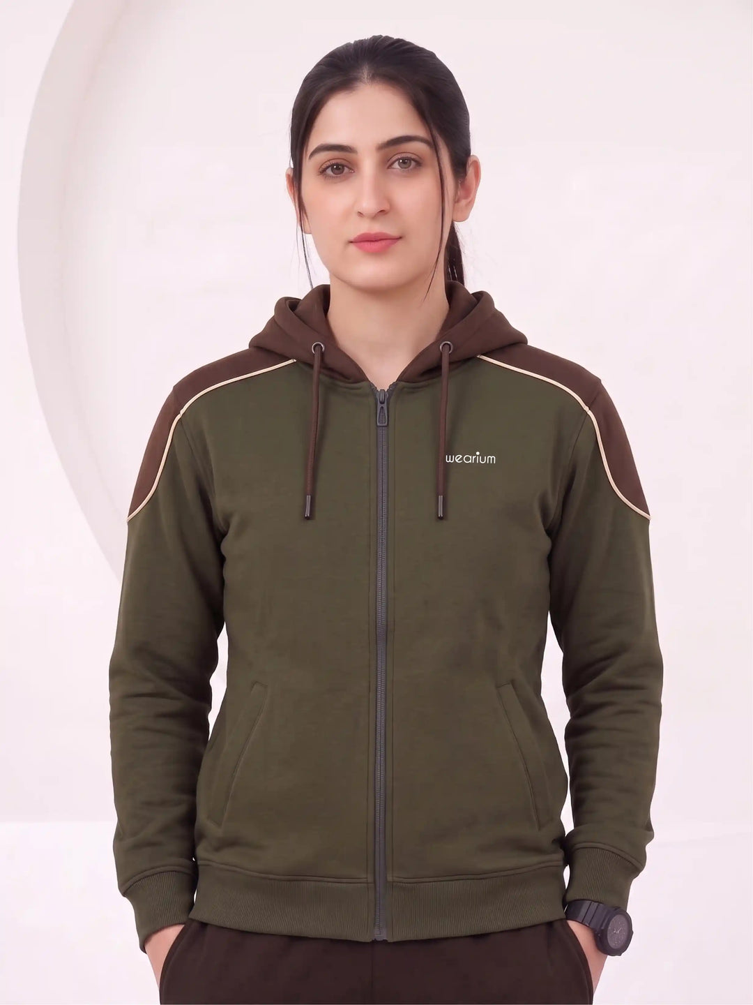 W - Ridgeway Zipper Premium Cotton – Olive & Brown – Wearium