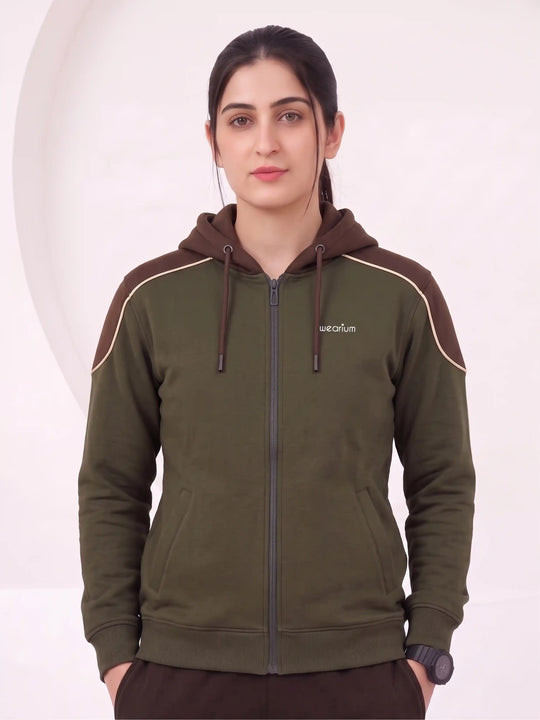 W - Ridgeway Zipper Premium Cotton – Olive & Brown