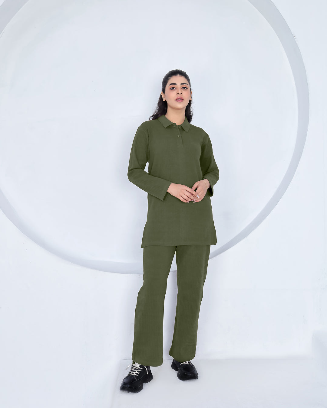 Olive Charm - Premium Cotton Twinset