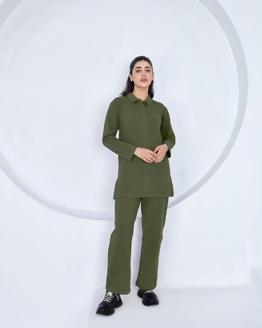 Olive Charm - Premium Cotton Twinset