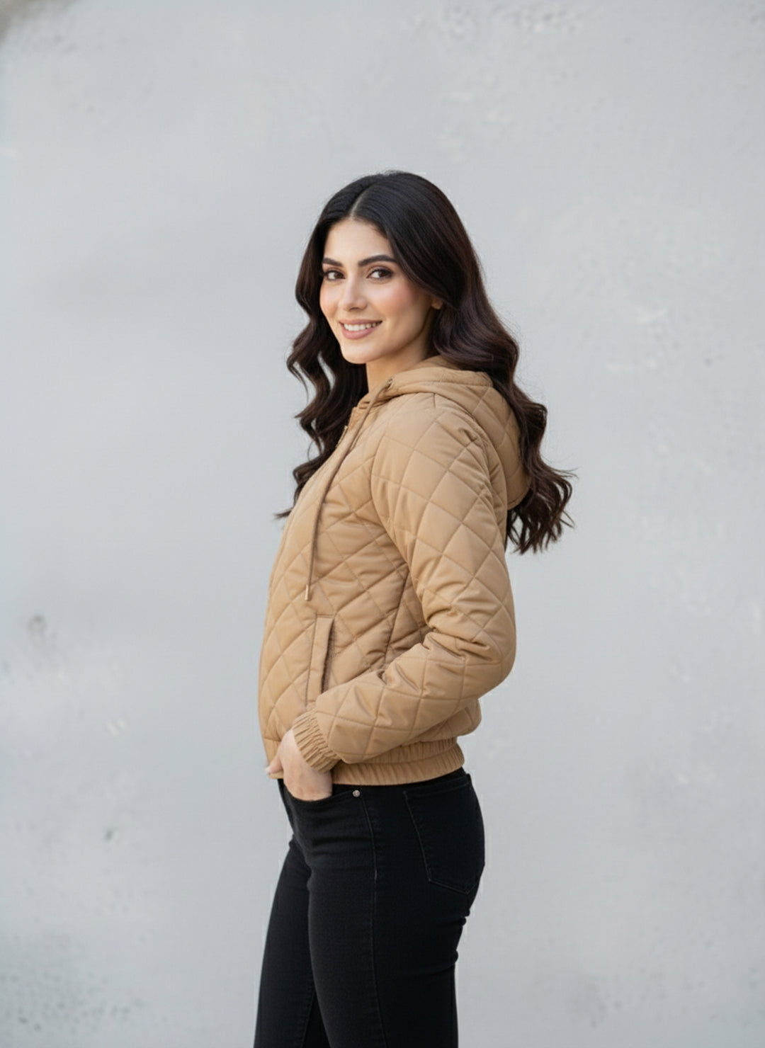 Diamond Quilted Jacket - High Value Tan