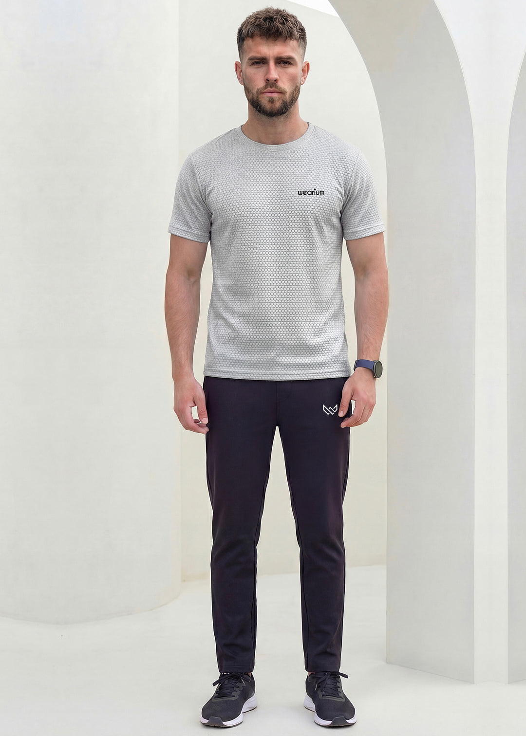 Imported Hexa Knit - Silver Grey Tracksuit