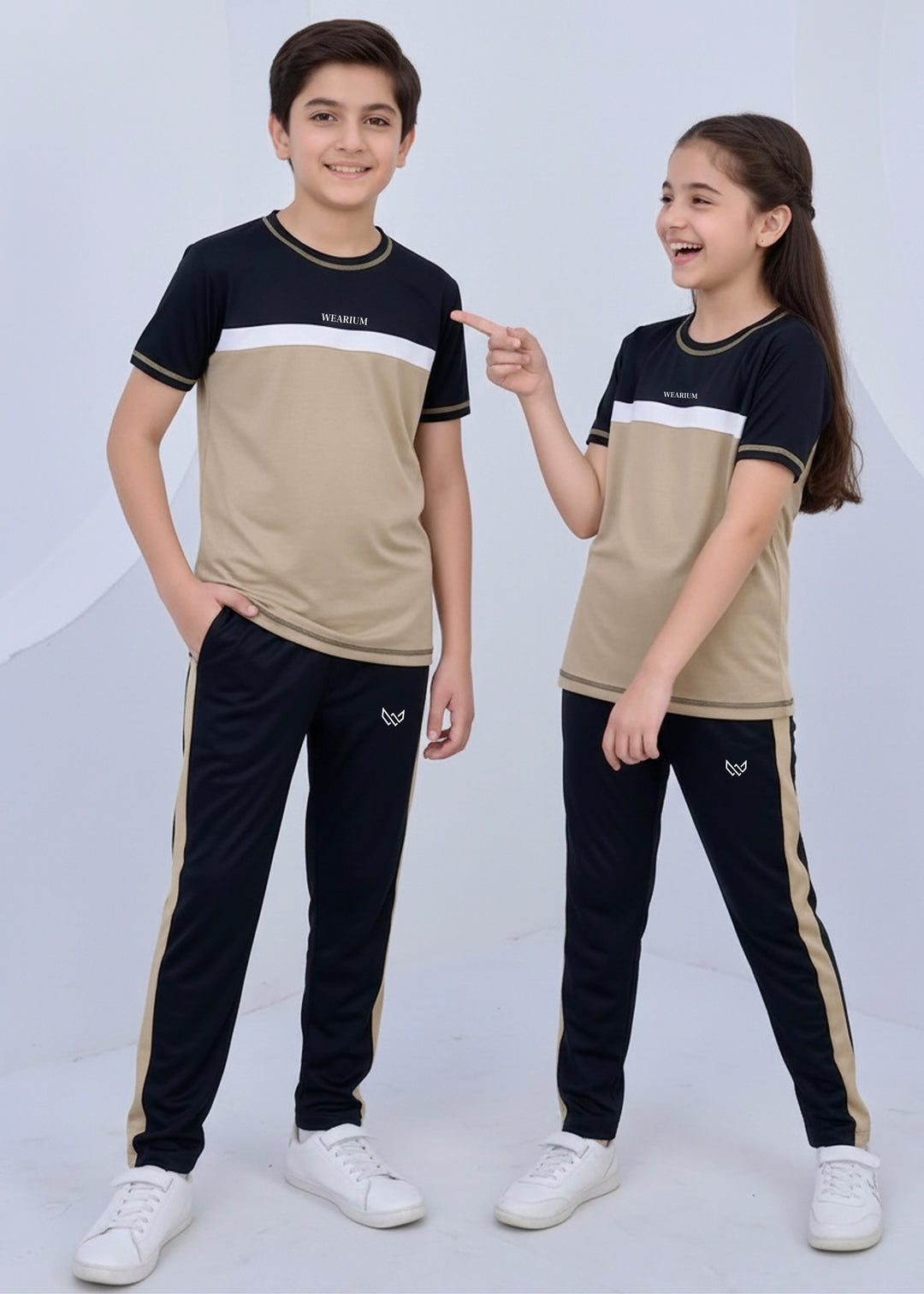 Tan Trimmed 5 Thread - Kids Dri-Fit