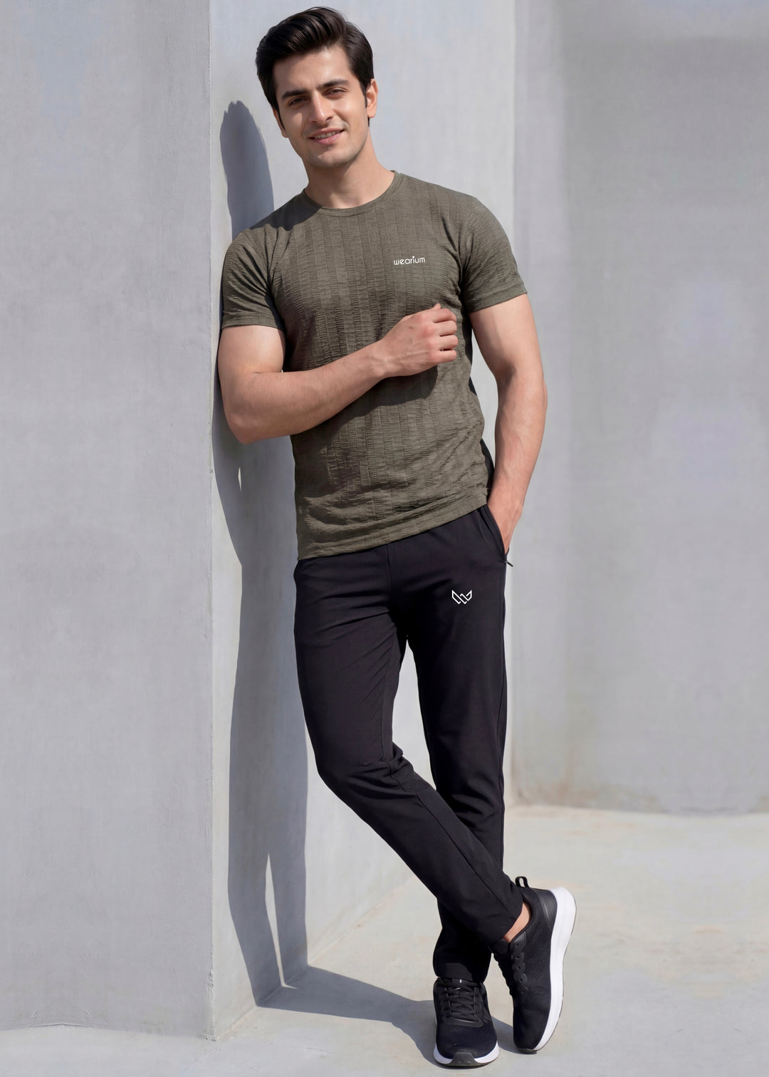 Imported Spun Mesh - Olive Tracksuit