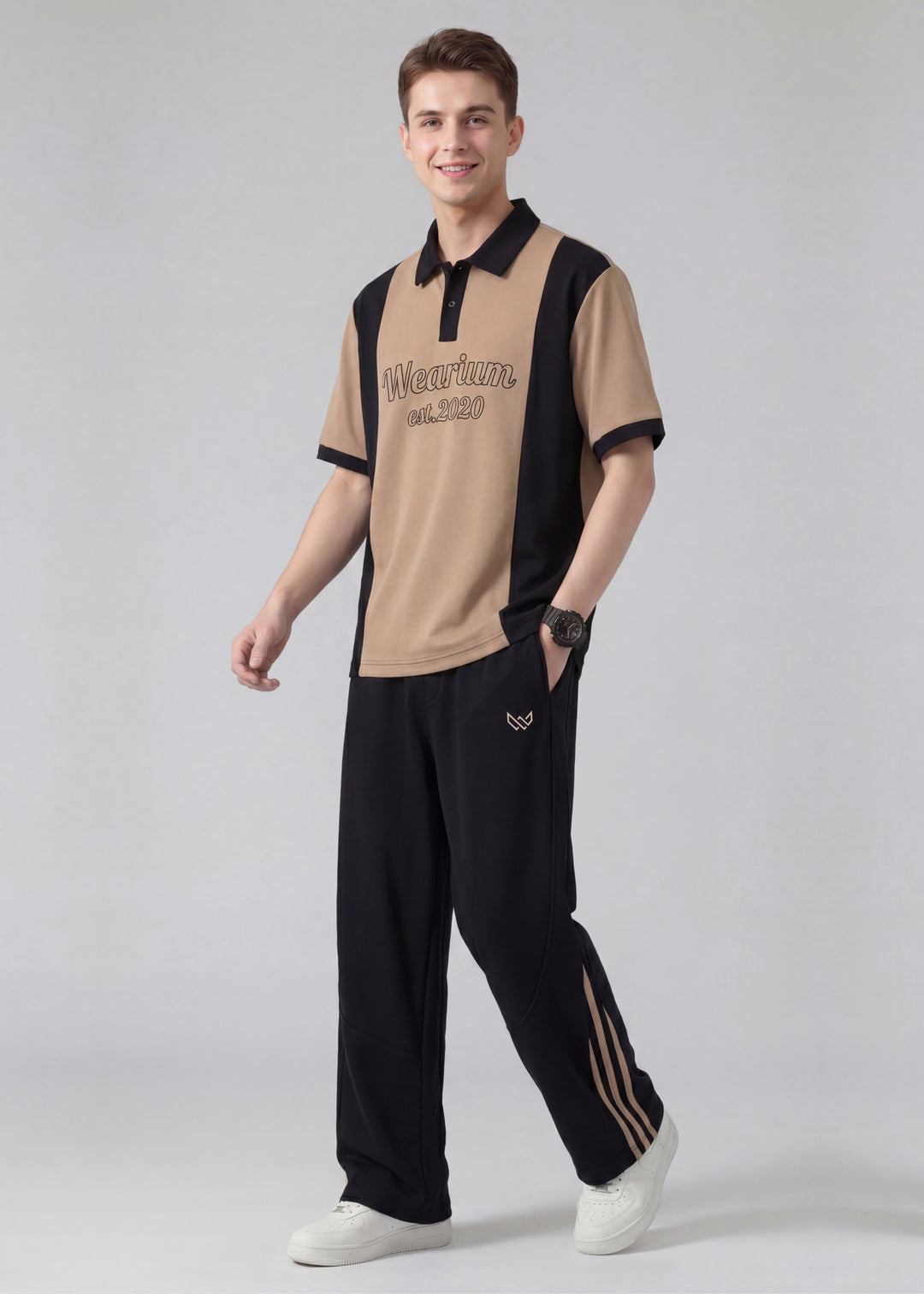 Color Block - Premium Cotton Polo Twinset